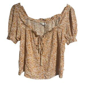 Cupcakes And Cashmere Womens Floral Blouse Off-Shoulder S/M